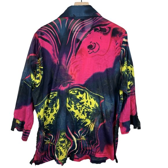 ts TAKING SHAPE Blouse Plus Sz 20 Australia Multicolor Long Sleeve Light Cotton - Picture 5 of 9